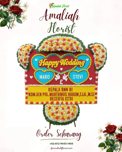 Karangan Papan Bunga Pernikahan di Tingkulu